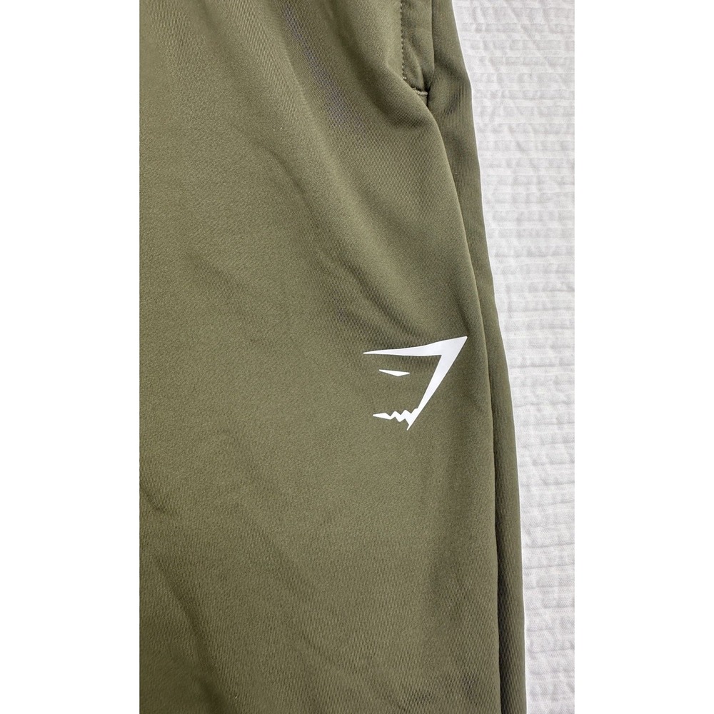 Gymshark Joggers Pants Mens Medium Olive Green Logo Drawstring Athletic Pockets - Picture 4 of 11
